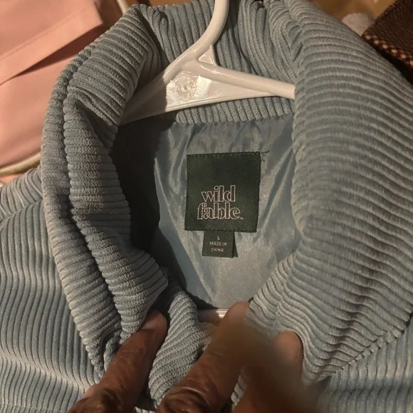 wild fable Light Blue Corduroy Puffer Jacket - Picture 2 of 4